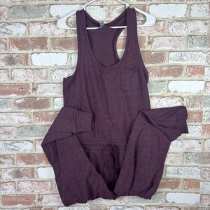 Aerie cotton racerback jumpsuit | Size Medium women’s Dark purple